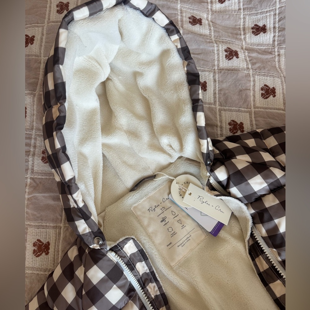 Rylee cru NWT snowsuit charcoal check 4/5y - Picture 4 of 8